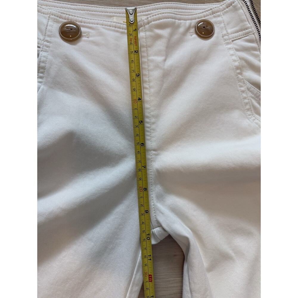 Maeve By Anthropologie Womens Buttoned Cropped Wide-Leg Culottes White Pants 00P - Picture 8 of 13
